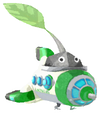 Lifelog artwork of a Rock Special Decor Pikmin with Pikmin 4 Spaceship decor from Pikmin Bloom.