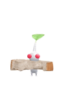 An animation of a White Pikmin with a Baguette from Pikmin Bloom.