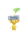 An animation of a Yellow Pikmin with a Ticket from Pikmin Bloom.