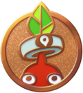 Updated version of the first decor badge from pikmin bloom, reuploaded because the background was a silver color in early versions of the game, before turning to the brown color on this image.