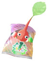 Lifelog artwork of a Red Special Decor Pikmin with First Anniversary Snack decor from Pikmin Bloom.