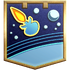 The "New Horizons" badge in Pikmin 3 Deluxe.