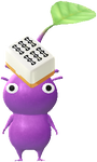 A Purple Special Decor Pikmin with Mahjong Tile decor from Pikmin Bloom.