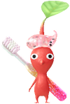 A Red Pharmacy Decor Pikmin with Toothbrush (Rare) decor from Pikmin Bloom.