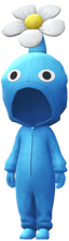 A blue pikmin dress up suit in Pikmin Bloom.