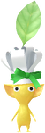 A Yellow Restaurant Decor Pikmin with Chef Hat decor from Pikmin Bloom.