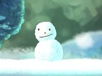 The snowman cutscene in the Frozen Hazard.