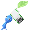 Lifelog artwork of a Blue Airport Decor Pikmin with Luggage Tag decor from Pikmin Bloom.
