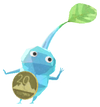 Lifelog artwork of an Ice Roadside Decor Pikmin with Coin (Rare) decor from Pikmin Bloom.
