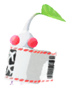 Lifelog artwork of a White Airport Decor Pikmin with Luggage Tag decor from Pikmin Bloom.