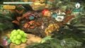 Here, we can see a Bulborb, 15 Fragments, 100 Nuggets and 20 Dawn Pustules in the Tropical Forest Remix. Notice the idle Red Pikmin in the brown Clover.