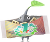 A Rock Special Decor Pikmin with First Anniversary Snack decor from Pikmin Bloom.