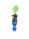 An animation of a Blue Pikmin with a Black Chess Piece from Pikmin Bloom.