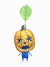 An animation of a blue Pikmin with a jack-o-lantern from Pikmin Bloom.
