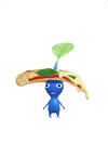 An animation of a Blue Pikmin with a Pizza from Pikmin Bloom