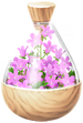 A full jar of red bellflower petals from Pikmin Bloom.