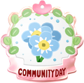 Forget-Me-Not Community Day badge from Pikmin Bloom.