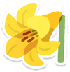 Lifelog artwork of a yellow lily from Pikmin Bloom.