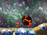 The Bomb Rock introduction cutscene in Echo Cavern.