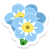 Lifelog artwork of a blue forget-me-not from Pikmin Bloom.