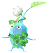 Lifelog artwork of an Ice Park Decor Pikmin with Clover decor from Pikmin Bloom.