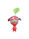 An animation of a Red Pikmin with a Mitten from Pikmin Bloom