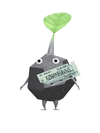 An animation of a Rock Pikmin with a Ticket from Pikmin Bloom.