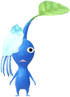 A Blue Special Decor Pikmin with Reverse Valentine's Day Sticker decor from Pikmin Bloom.
