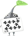 A Rock Special Decor Pikmin with Playing Card decor from Pikmin Bloom.
