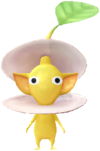A yellow Decor Pikmin with the Beach costume.