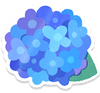 Lifelog artwork of a blue hydrangea from Pikmin Bloom.