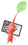 Lifelog artwork of a Red Special Decor Pikmin with Hanafuda Card (Volume 1) decor from Pikmin Bloom.