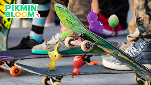 Promotional image for the 2022 Fingerboard Event in Pikmin Bloom.