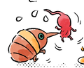 A Shearflea feeding on a Red Pikmin as seen in the "Three Meals" comic.