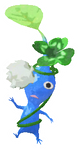 Lifelog artwork of a Blue Park Decor Pikmin with Four-Leaf Clover decor from Pikmin Bloom.