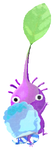 Lifelog artwork of a Purple Special Decor Pikmin with Reverse Valentine’s Day Sticker decor from Pikmin Bloom.