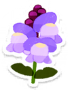 Lifelog artwork of a blue snapdragon from Pikmin Bloom.