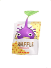 An animation of a Purple Pikmin with a Snack from Pikmin Bloom.