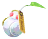 Lifelog artwork of a White Stadium Decor Pikmin with Ball Keychain (Rare) decor from Pikmin Bloom.