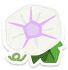 Lifelog artwork of a white morning glory from Pikmin Bloom.