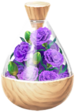 A full jar of blue carnation petals from Pikmin Bloom.