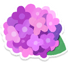 Lifelog artwork of a red hydrangea from Pikmin Bloom.