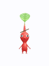 An animation of a red Pikmin with a coin from Pikmin Bloom.