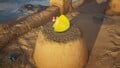 An alternative, more close-up, shot of the treasure in the location it is discovered.