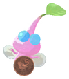 Lifelog artwork of a Winged Roadside Decor Pikmin with Coin decor from Pikmin Bloom.