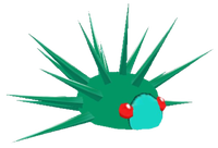 An unused beta model in Hey! Pikmin, the Togedo_viewer. It is an old model of the Speargrub. This variant of the image has it with it's spikes protruded.