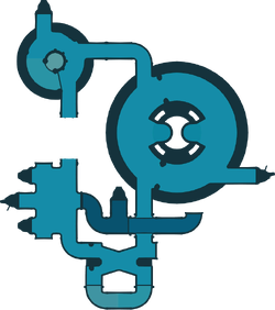 The texture for Ultimate Testing Range Sublevel 1's radar map in Pikmin 4, rotated to face north.