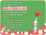 The poinsettia result, from the Pikmin Bloom Flower Personality Quiz.