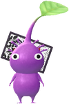 A Purple Special Decor Pikmin with Flower Card (Volume 2) decor from Pikmin Bloom.