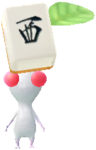 A white Decor Pikmin with a Mahjong Tile Costume.